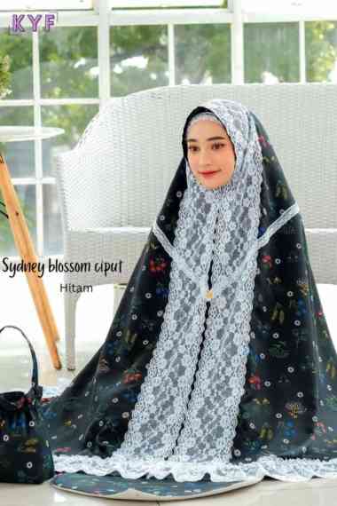 Mukena dewasa blossom Dalanova original size jumbo terbaru 2024/ mukena blossom ciput hitam