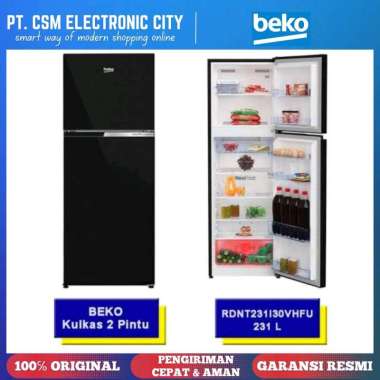 Beko Kulkas 2 Pintu 231L RDNT231I30VHFU Freezer Atas Inverter No-Frost Hitam