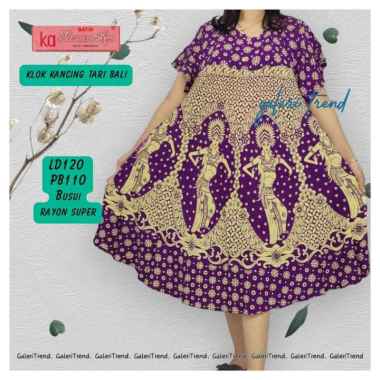 Daster Klok Kancing Motif Tari Bali kecak kencana ayu original berlabel super bagus Ungu