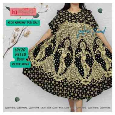 Daster Klok Kancing Motif Tari Bali kecak kencana ayu original berlabel super bagus Hitam