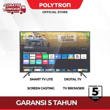 Polytron PLD 43CV8869 LED TV 43 inch Smart Digital TV +bracket