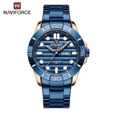 Jam Tangan Pria NAVIFORCE 9198 Original NF9198 biru rose
