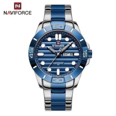 Jam Tangan Pria NAVIFORCE 9198 Original NF9198 silver biru