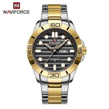 Jam Tangan Pria NAVIFORCE 9198 Original NF9198 silver gold