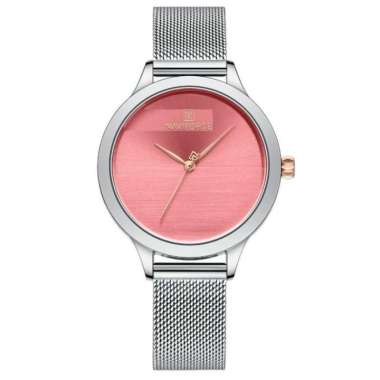 Jam Tangan Wanita Naviforce 5027 Tali Pasir Original NF 5027 Silver Pink