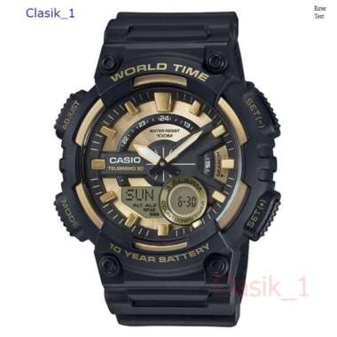 Original 100%!! CASIO AEQ-110BW-9AVDF - Jam Tangan Pria Dual Time