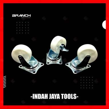 Roda NILON PUTIH 2 Inch HIDUP MATI REM Troli Kastor Caster Trolley REM