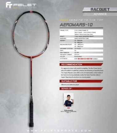 Raket Badminton Fleet Felet Aeromars 10 Ricky Karanda Original