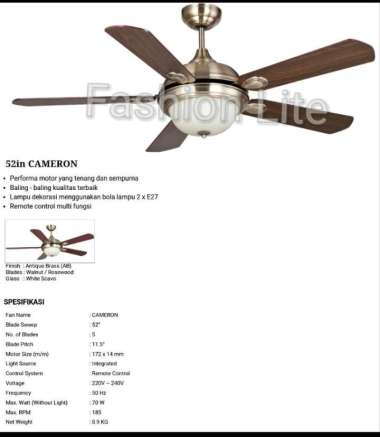 KIPAS ANGIN EDMA CAMERON 52" / KIPAS EDMA ORI / KIPAS ANGIN EDMA