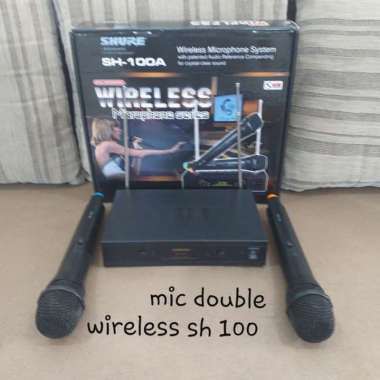 SHURE SH-100A Mic Double Wireless-Microphone-Microphone Tanpa Kabel