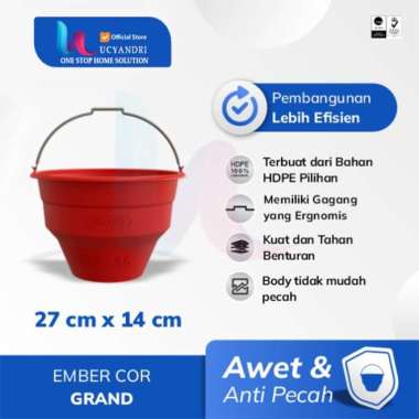 Ember Cor / Timba Cor Grand Kecil ANTI PECAH MURAH Bisa untuk Pot TANAMAN ORANGE