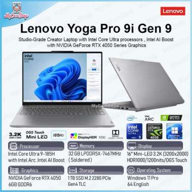 LENOVO YOGA PRO 9I G9 ULTRA 9 185H 32GB 1TB RTX 4050 16"MINI-LED TOUCH