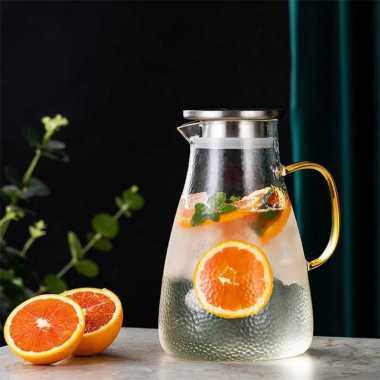 BORREY Teko Kaca Teh Pitcher Tahan Panas Api Borosilicate Glass 1800ml