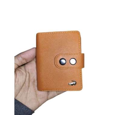 dompet kartu kulit Atm + slot uang pria dan wanita croko mewah TAN BUAYA KANCING