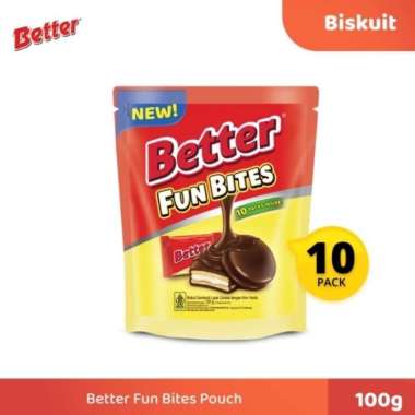 Better Fun Bites Pouch Sandwich Biscuit Coklat Vanila 100g 100 gram