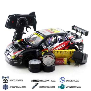 MAINAN MOBIL REMOT KONTROL RC DRIFT SUPER TURBO Hitam