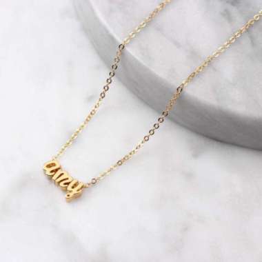 Kalung Emas Asli Muda Ukir Nama Double /Kalung Couple /Kalung Hewan /Kado Ultah /Kalung Disney /Kado