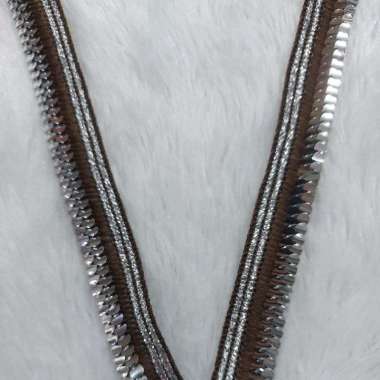 Renda India Payet Silver METERAN Coklat