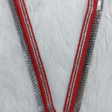 Renda India Payet Silver METERAN Merah