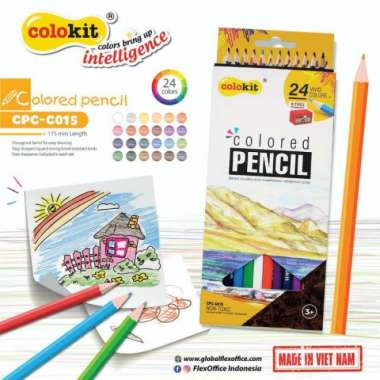 Pensil Warna Flexoffice Colokit 24 Warna Panjang CPC-C015