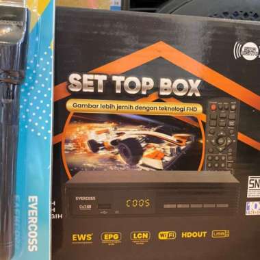 Evercoss STB Set Top Box Pro Digital TV Receiver Full HD - STB only Plus Dongle