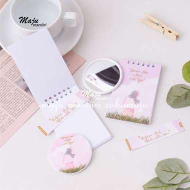 Catatan Buku Harian Anak Sekolah Desain Unik Believe That Allah With You Bonus Cermin Kecil Aestheti