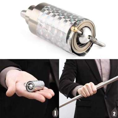 Tongkat Sakti Sungokong Mainan Tongkat Sulap Ajaib Bahan Metal Silver Mainan Pertunjukan Sulap