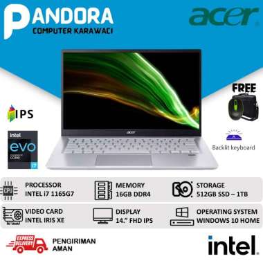 ACER SWIFT 3 SF314 INTEL EVO i7 1165G7 16GB 1TB SSD FHD IPS WIN 11 16GB/1TB
