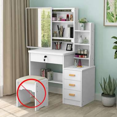Yup 80CM Meja Rias LED Meja Rias Put Meja Make Up Mini Meja（Kabinet Kanan）