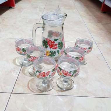 Teko set beling isi cangkir 6/eskan set Ristro 2 drink set +Bubble+Dus