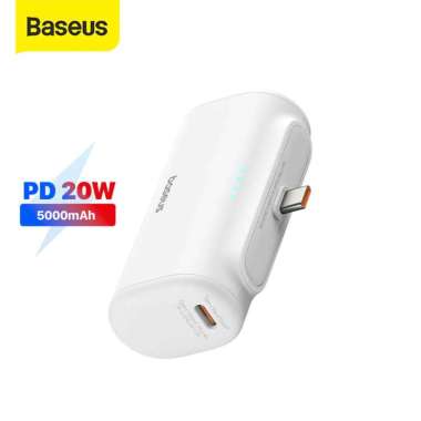 Baseus Power Bank Mini Compact Fast Charging PD 20W Type-C 5000mAh Putih