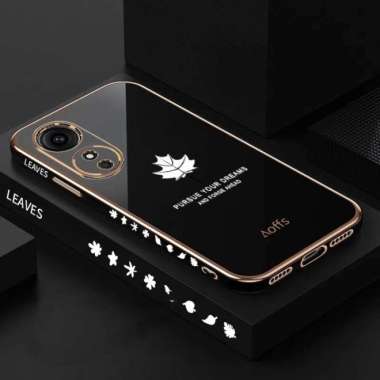 Promo Case Maple Oppo A17 Softcase Plating Terbaru Oppo A17 Hitam