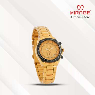 Mirage Jam Tangan Wanita Analog 8305 L Gold Original Stainless Plat Hitam