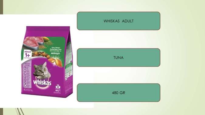 makanan kucing kering freshpack whiskas 480 gr