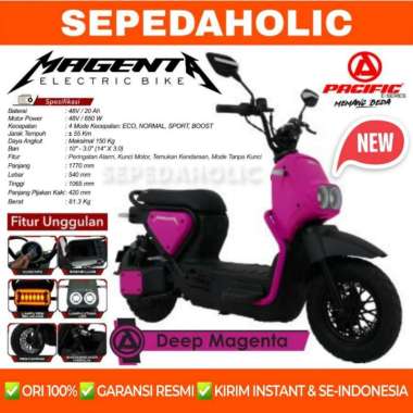 Sepeda Motor Listrik PACIFIC MAGENTA 650 Watt Electric E Bike Deep Magenta