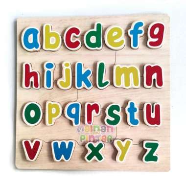 Chunky Puzzle Kayu Timbul 3D Chunky Huruf Kecil