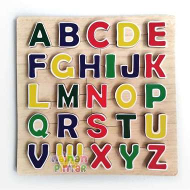 Chunky Puzzle Kayu Timbul 3D Chunky Huruf Besar