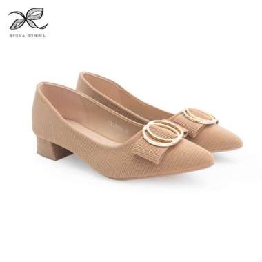 ROMINA COLLIN-525 Sepatu Kerja Wanita Heels 3cm Hak Chunky 38 KHAKI