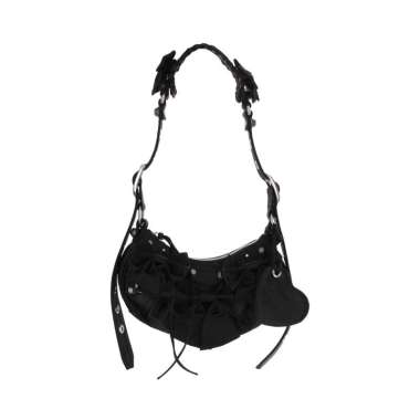 [12.12 Dealcember] Balenciaga Le Cagole XS Shoulder Bag Satin Black Black