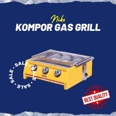 Kompor Gas Pemanggang Bakaran Sosis Grill BBQ Alat Panggang Sosis Niko NK-GR 3 Tungku