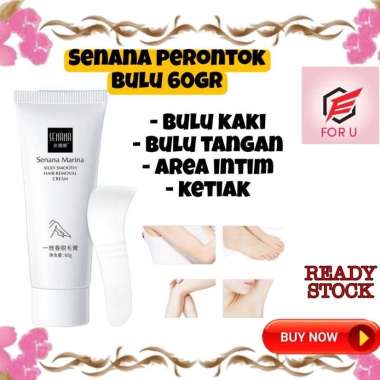 (FREE SPATULA) SENANA HAIR REMOVAL CREAM PENGHILANG BULU PERONTOK BULU DEPILATORY CREAM SENANA MARIN