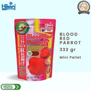 Hikari Blood Red Parrot Mini 333 gr. Makanan Ikan Red Parrot Terapung