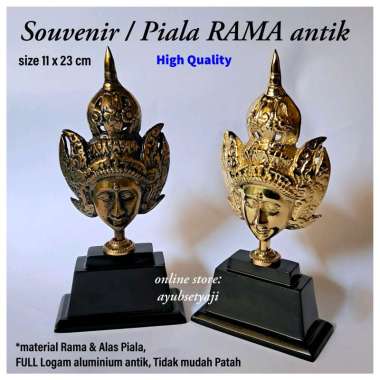 Souvenir Piala RAMA Logam antik ukir Dekorasi HOTEL Patung Rama Pajangan Lemari Hiasan Meja Piala Lo