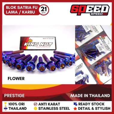 Baut Blok Kalter Mesin Satria FU Satria FU injeksi Probolt Thailand Stainless Steel King Nut Satria 