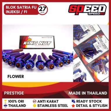 Baut Blok Kalter Mesin Satria FU Satria FU injeksi Probolt Thailand Stainless Steel King Nut Satria 