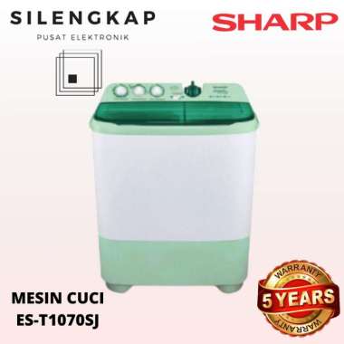 MESIN CUCI SHARP EST 1070 SJ 10 KG 2 TABUNG EST1070 10KG AQUAMAGIC