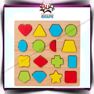 Puzzle Kayu 3D Huruf Angka Wooden Mainan Edukasi Anak Blok Montessori Geometri Shape