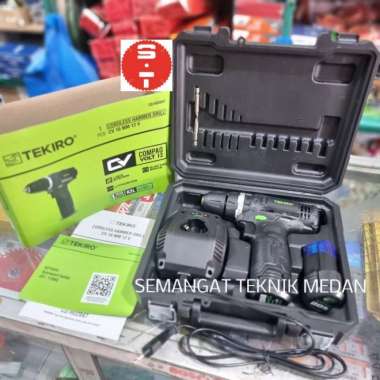 CORDLESS IMPACT DRILL BOR BATERAI BETON CV 10MM COMPAQ 12V 12 V TEKIRO