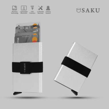 Saku - Dompet Pria Wanita Smart Wallet Card Holder RFID Compact SILVER SINGLE