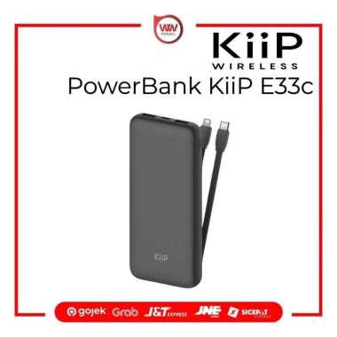 KiiP E33C PowerBank Slim 10000mAh Dual Input Type-C Micro USB Port Black